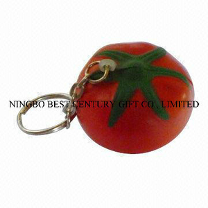 PU Stress Tomato Keychain Promotional Stress Balls Toy