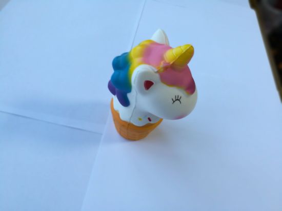 Hot Selling Unicorn Horse Head Ice Cream PU Squishy Toy