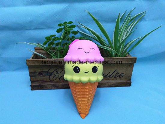 PU Squishy Ice Cream Smiley Squeezable Jumbo Slow Rising Toy