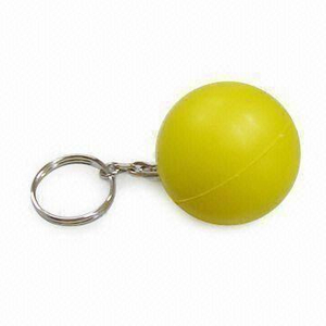 Round Shape PU Stress Toy Keychain Stress Balls