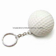 PU Foam Stress Golf Ball Keychain Toy