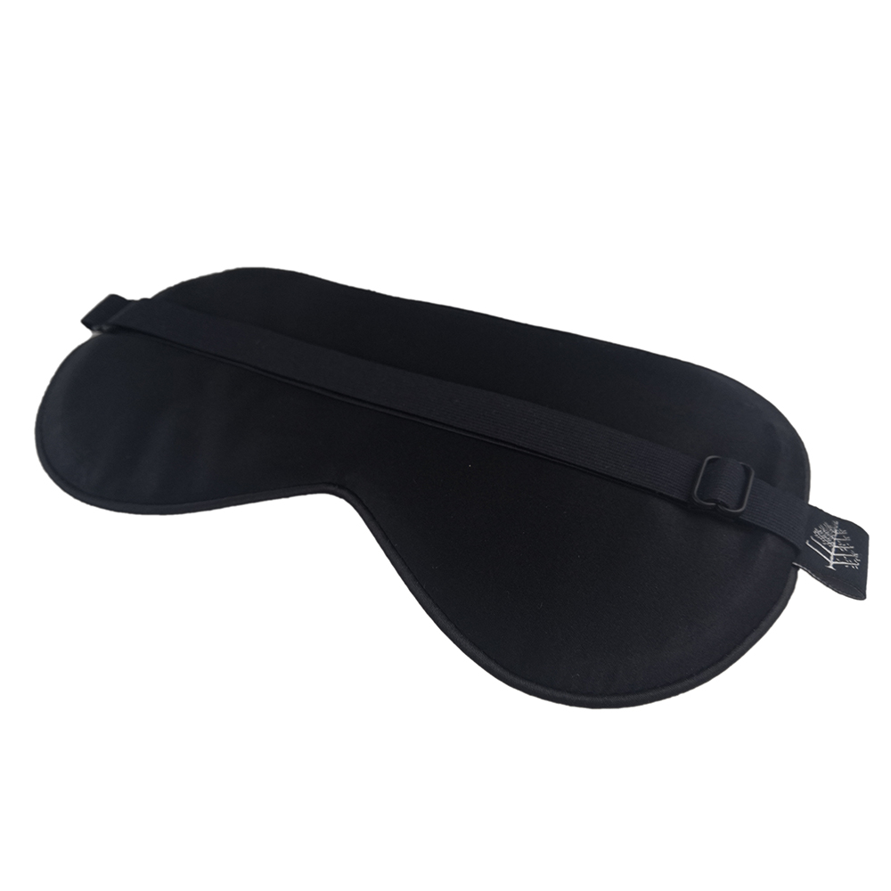 Black Pure 100% Silk Eye Patch Sleeping Mask with Carry Bag Customized Gift Lightproof Sleep Eyemask Breathable Eyepatch Silk Blindfold Travel Cosmetic Eyeshade